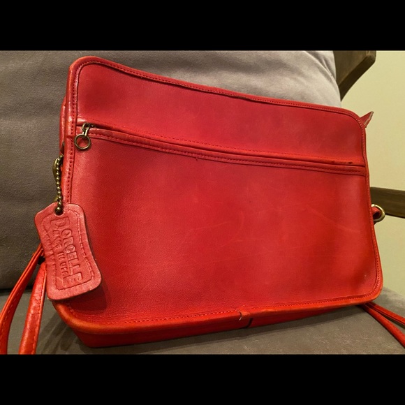 Dorcelle Vintage Red Leather Crossbody Bag $75 OBO - Picture 2 of 7